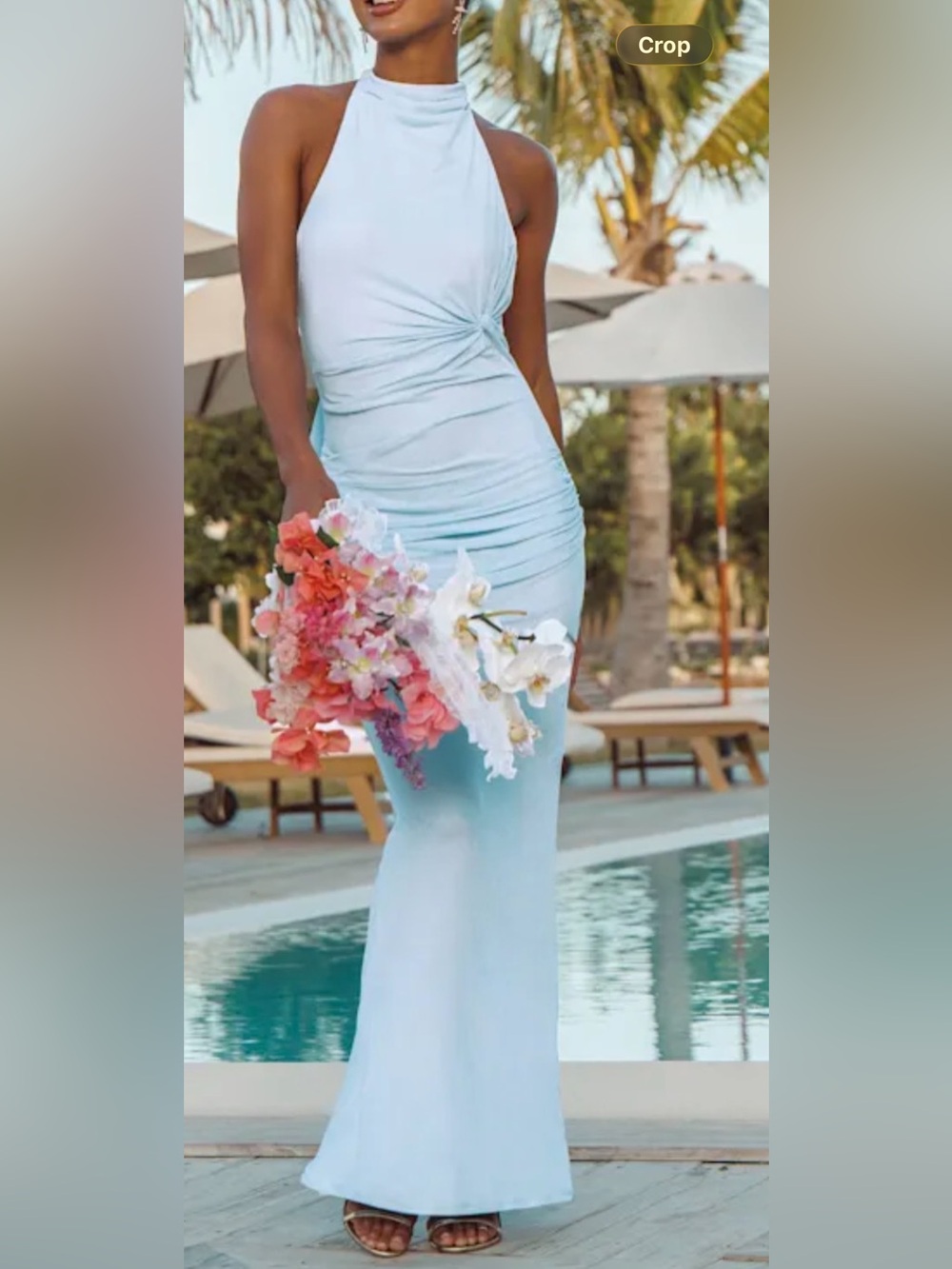 Lulus Frona Light Blue Mesh Backless Maxi Dress